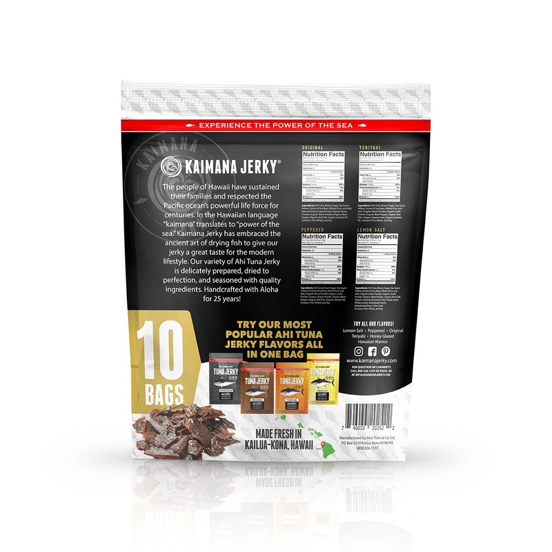 Kaimana Jerky Ahi Tuna Sampler Bundle - All Natural &