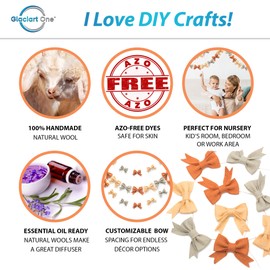 GLACIART ONE Felt Bow Garland |Decorative Bow Banner Felt Hanging Ornaments for Home, Office Decor, Mantle Garland Year Round |Passive Aromatherapy Diffuser & Great Gift Idea