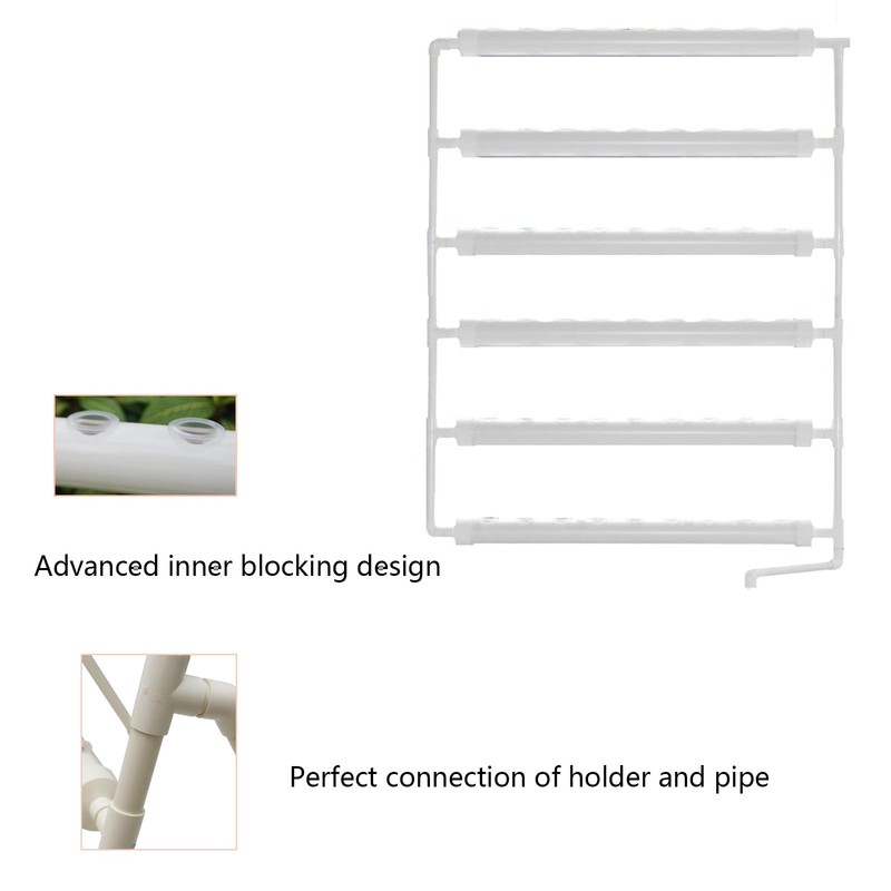 INTBUYING Hydroponics Growing System 54 Holes 6 Pipe Plant Site