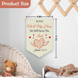 Kids Room Decor Bible Verse Wall Hanging Pennant Flag Banner Inspirational Christian Wall Art with Scripture Quotes Religious Gifts for Kids Bedroom Nursery Playroom Linen Cotton Flag