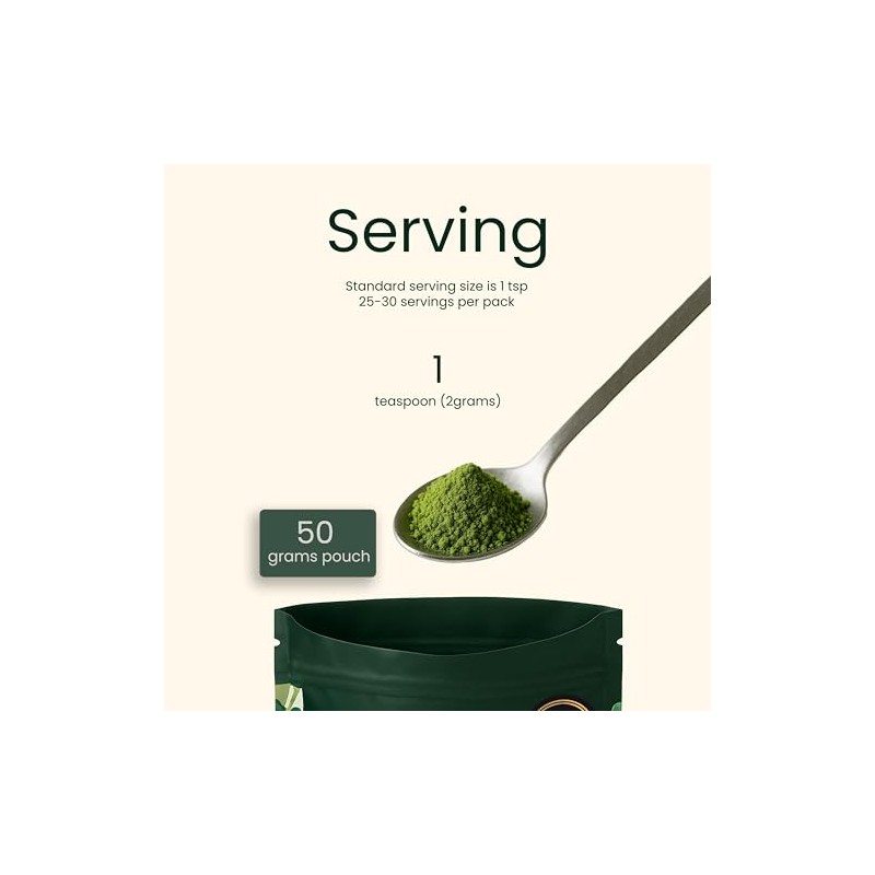 Heapwell Ceremonial Grade Matcha Powder - 50g for Lattes &