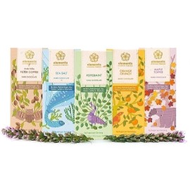 Elements Truffles -Chocolate Bars Sea Salt Lemon,Raspberr - Orange Quinoa, 4 Pack