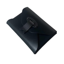 Cliff Business Card Holder, Men's, Women's, Genuine Leather, Business Card Case, Unisex, Holds 20 Pieces, Leather, Made in Japan, Brass, Black