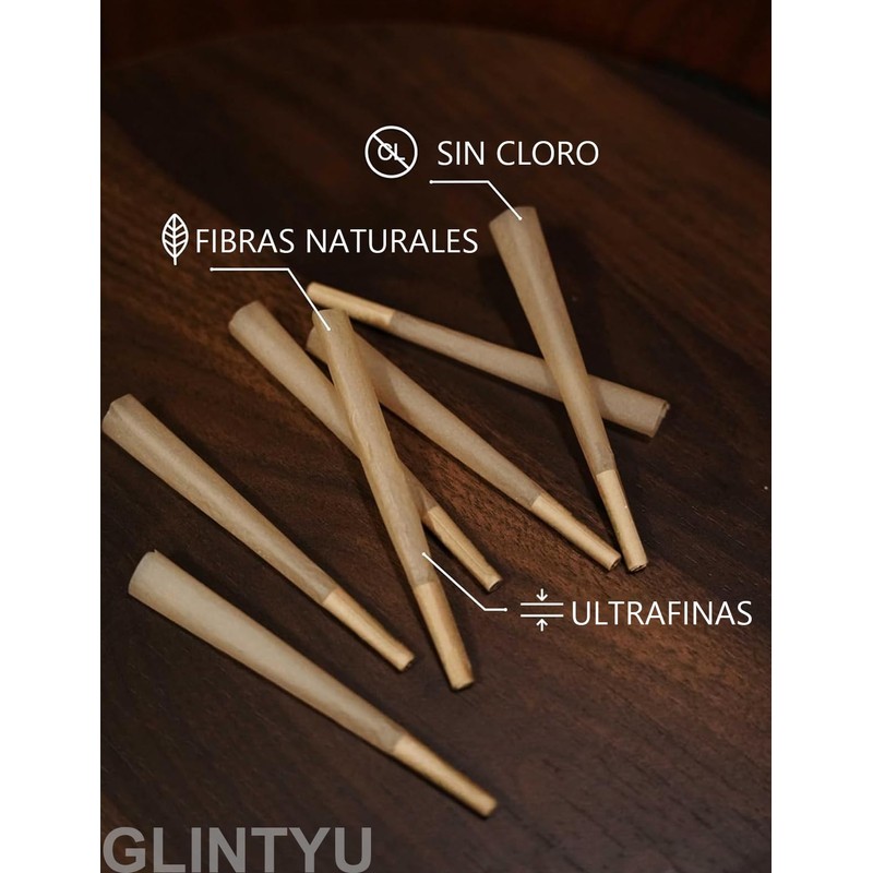 GLINTYU Conos Pre Rolados 200 Unidades, Brown | 108 mm