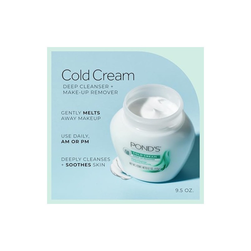 Pond's Crema fría removedora de maquillaje, 9.5 onzas (paquete de