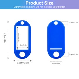 SportStorm 60 Pcs Key Tags with Labels, Tough Plastic Key Tags with Split Ring Label Window with Split Ring Assorted Colors for ID Tags, Pet Name Tags, Luggage Tags