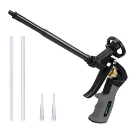 BlueMars PU Foam Gun,Foam Dispensing Gun, One-Hand Adjustment Foam Sprayer Nozzle with 4 Tubes, Dispensing Insulation Foam Gun Ideal for Caulking,Filling,Sealing DIY Projects