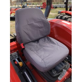 Durafit Seat Covers, Compatible with KIOTI CK,DK and NS Series Open Station Tractor, Grammar Suspension seat. Two Piece Vinyl seat, NO ARMREST. Gray Waterproof Endura.