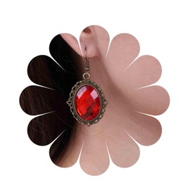 Inateannal Vintage Black Crystal Earrings Oval Onyx Earrings Large Onyx Stud Earrings Black Gemstone Hook Earrings Jewellery for Women and Girls, Zinc, No Gemstone