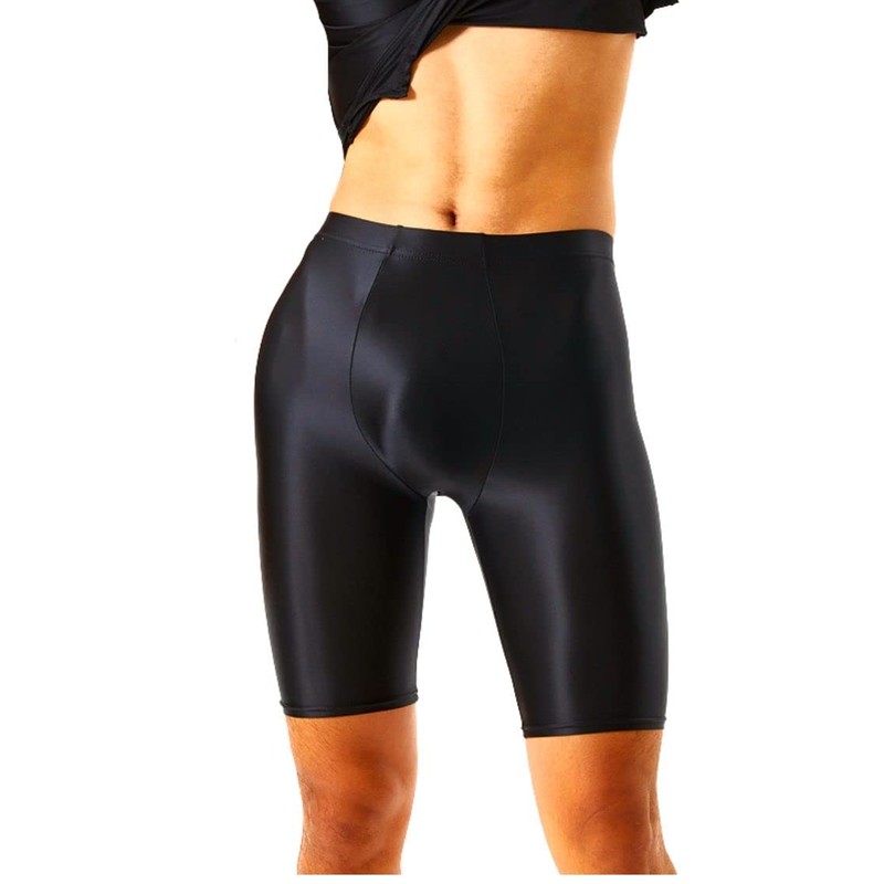 Granlova Bright Metallic Color Sports Leggings Men's, dark black, M
