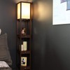 Brightech Maxwell Drawer Edition - Modern Shelf Floor Lamp with