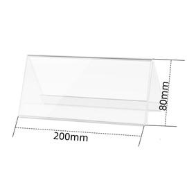 Changyeah 20 x 8 cm Table Stand, Roof Shape, Pack of 10 Transparent Acrylic Label Holders, Menu Holders for Table, Acrylic, Transparent, Photo Frame, Plexiglass, for Posters, Shop