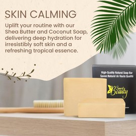 Simret Beauty Coconut and Shea Butter Soap for All Skin Types, Natural Soap Goat Milk Formula, Chemical-Free Women and Mens Bar Soap, Nourishing Coconut Scent Apply On Face, Body 4.2 oz