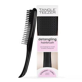 Tangle Teezer Ultimate Detangler Midnight Black Hair Brush for Wet and Dry Hair, Ergonomic Handle, Painless Detangling, Ideal for Conditioner Distribution, Eco-Friendly