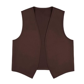 TopTie No Pocket Unisex Vest Victorian Waistcoat Peasant Costume Vest Volunteer Work Vest-Brown-2XL