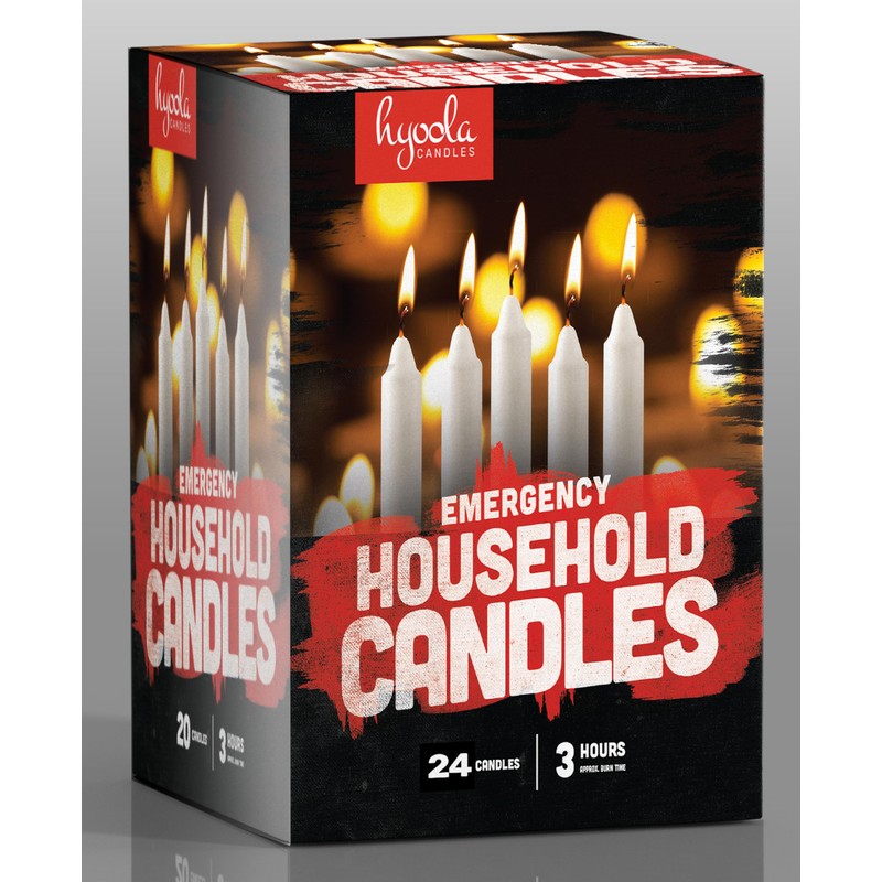 Hyoola Emergency Candles, White Short Tapers, Unscented Emergency Candle for