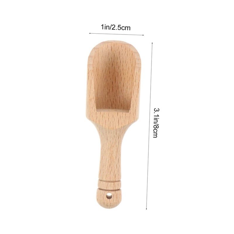 SHOWERORO 4pcs Wooden Condiment Spoon for Maldon Salt Rock Salt