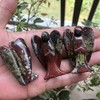 Fekuar Natural Dragon Bloodstone Guardian Angel Statue, Hand-Carved Healing Crystal