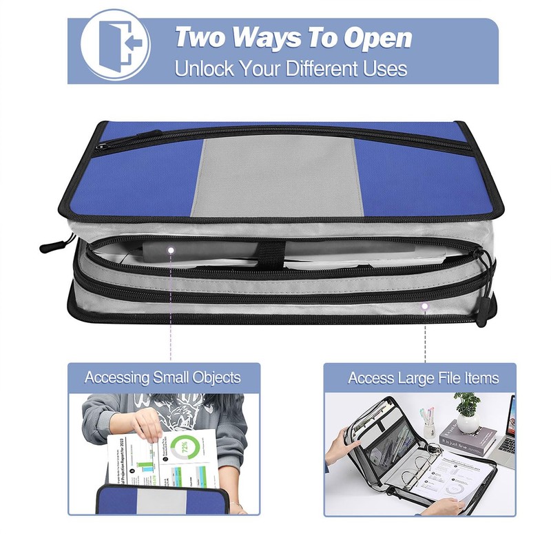 MoKo Zipper Binder, 3 Inch 3 Ring Binder with 600