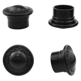 Zangc Plastic Curtain Pole End Plug Caps Curtain Rod Stopper for 1.1 "Diameter Curtain Rod Black 4 PCS