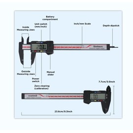 Simhevn Electronic Digital Caliper and Measuring Tape,6 Inch/150mm Digital Micrometer with Large LCD Screen, Easy Switch from Inch/mm，60 Inch/150cm Measuring Tape for All-Purpose Household