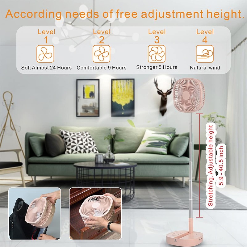 Magesh Portable Pedestal Fan - Foldaway Standing Fan Foldable Desk