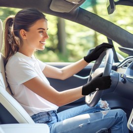 Newellsail Women's UV Sun Protection Gloves Non-Slip Cycling Gloves Summer Thin Ice Silk Breathable Sun Gloves for Driving Fishing Golf 1 Pair (Black)