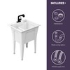 Freestanding Utility Sink with One Handle Black Faucet - 24"