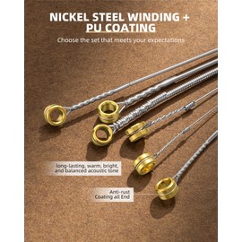 LEKATO ES1-10 Nickel-Plated Wound Electric Guitar Strings 3-Pack, Longest-Lasting Bright Tone with Comfortable Feel, Custom Light 10-46