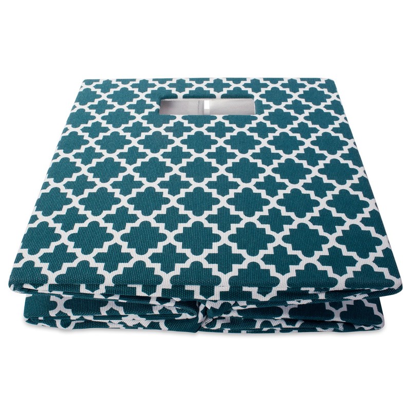 DII Cubo reticulado de poliéster, Lattice Teal, 13" Large Cube,