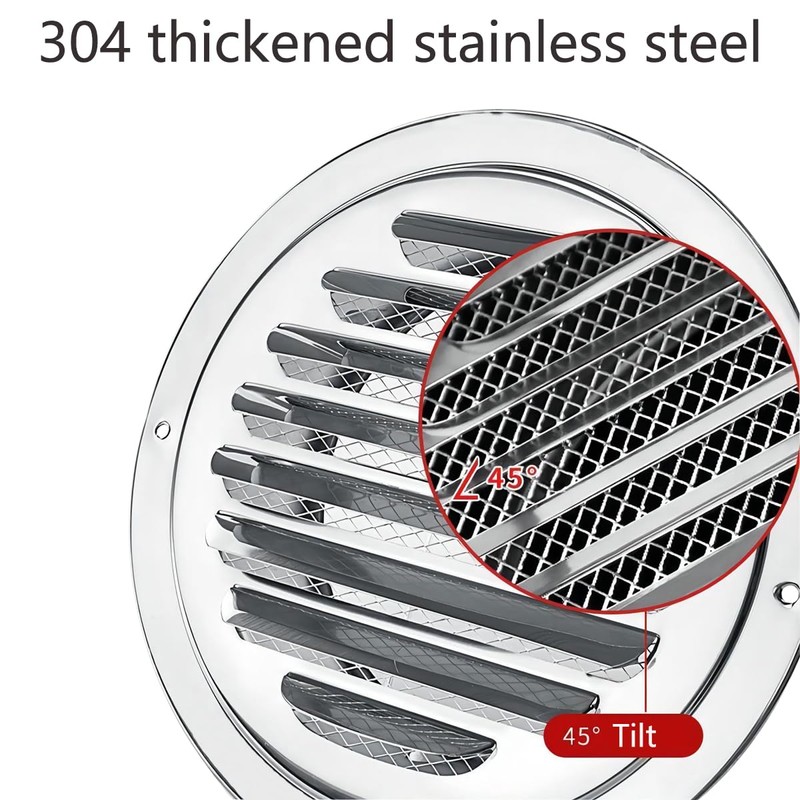 Qrity Vent Outlet Stainless Steel Vent Covers, Round Louver Grille