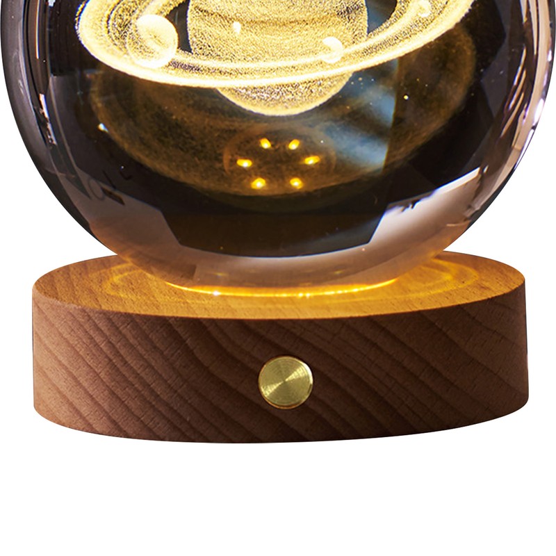 3D Crystal Ball Night Light Rechargeable Battery Soft Light Multifunction