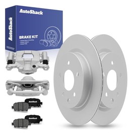 AutoShack Rear Brake Rotors Premium Ceramic Brake Pads Calipers | Replacement for 2019-2020 Nissan Maxima 3.5L V6 FWD | Coated | 8-PC Brake Kit | ArmorStop