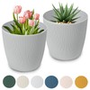 PECZEKO Matte Flower Pot, Plastic Planter, Decorative Pot for Large