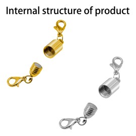 Magnetic Necklace Clasps, Magnetic Jewelry Clasps, 14K Gold and Silver, Necklace Bracelet Extender with Lobster Clasp (4pcs Silver)