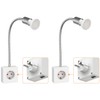 ledscom.de LESCH Reading Lamp Socket Lamp Chrome / White with