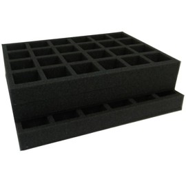 Navara Replacement Tray Set for Gamesworkshop Classic plastic figure case. For 58 Troops on 25-32mm bases, ideal for 3 squads of 10 troops 50mm tall