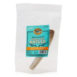 Pack Approved Whole Deer Antler for Dogs - Long Lasting Dog Chews for Aggressive Chewers - Single Ingredient Dog Treat & Odorless Deer Antlers for Small Dogs & Medium Dogs - 4-5" (1ct)