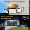 3000LM Solar Lights Outdoor, 5 Heads Solar Security Lights with