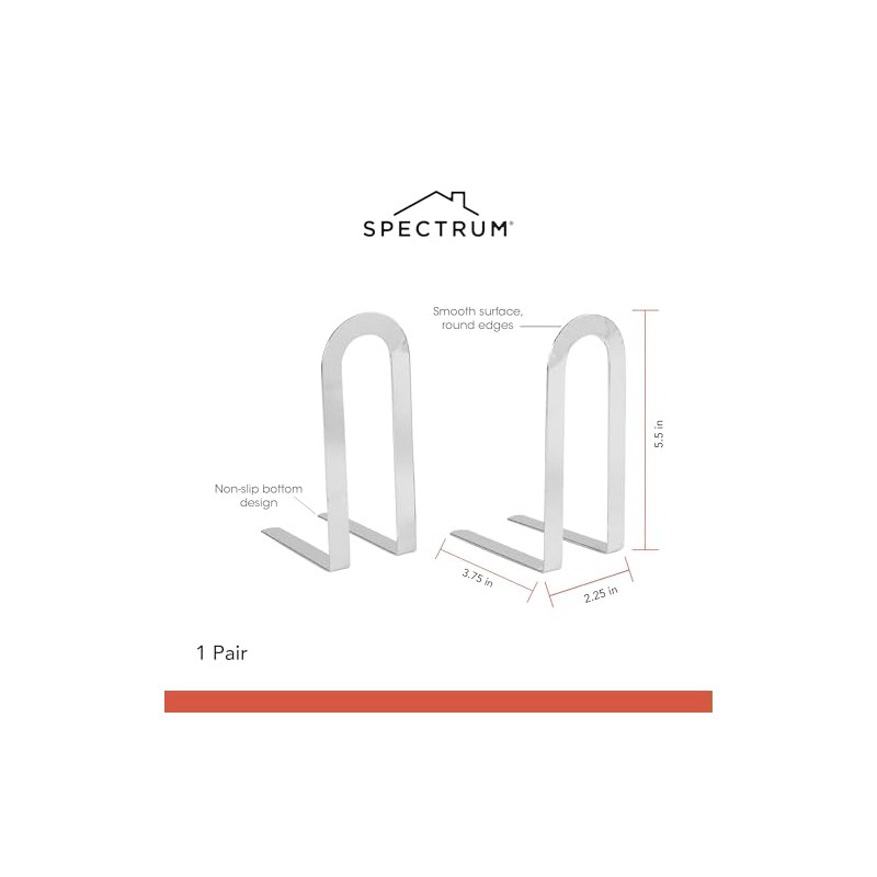 Spectrum Diversified Elements - Sujetalibros, Cromado, Pequeño, 1