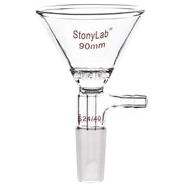stonylab Borosilicate Glass Filter Funnel with 90mm Top Outer Dimension, 24/40 Inner Joint Glass Filtering Funnels