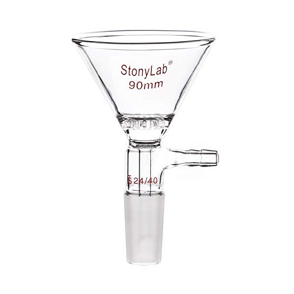 stonylab Borosilicate Glass Filter Funnel with 90mm Top Outer Dimension,
