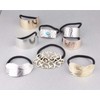 Silver leaf cuff ponytail holder genie style stretch pony tail