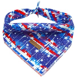 Elegant little tail Dog Bandana, Independence Puppy Bandana 4th of July Adjustable Scarf Handkerchief Boy Girl Pet Bibs Scarf for Square Dog Kerchief for Small Large Dogs