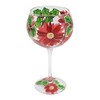 Poinsettia Gin Glass, Hand Painted Lynsey Johnstone Design
