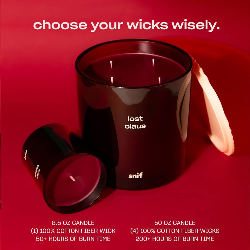 Lost Claus Scented Holiday Candle by Snif, Spicy, Gourmand, Woody