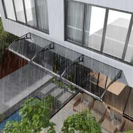 Window Door Patio Awning Door Awnings Exterior Rain and Snow Aluminum Alloy Bracket, Strong Load-Bearing Capacity, Long Service Life, Suitable for Patios, Deck Doors, Porches, Exterior Awnings