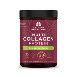 Ancient Nutrition Collagen Powder Protein, Multi Collagen Protein, Cucumber Lime, Hydrolyzed Collagen Peptides Supports Skin and Nails, Joint Supplement,18.7oz