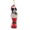 Holiday Ornaments Shih Tzu in Santa Boot, 4.75", Polyresin, Pet