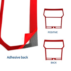 SUNJIKA Compatible with 1PCS Carbon Fiber Center Console GPS Screen Navigation Contral Panel Air Conditioner Frame Trim Sticker for Ford Explorer Accessories 2014 2015 2016 2017 2018 (Red)